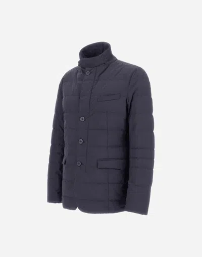 Herno Modern Blazer With High Collar And Pockets In Black