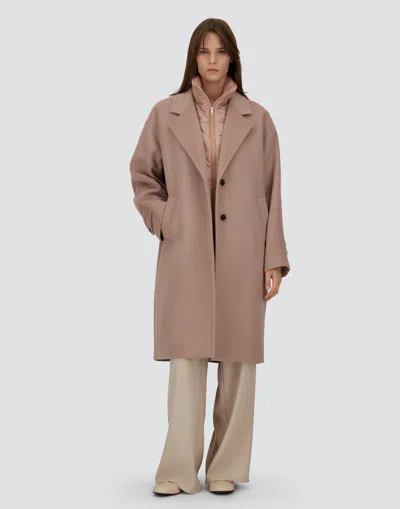 Herno Coat In Velour Wool Cloth And Nylon Ultralight In Pink