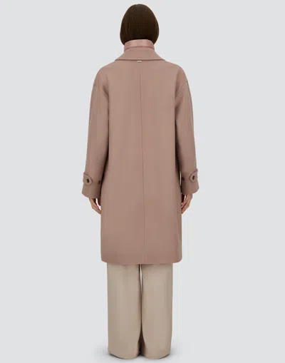 Herno Coat In Velour Wool Cloth And Nylon Ultralight In Pink