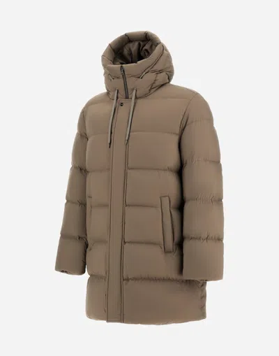 Herno Long Jacket In Arendelle And Monogram In Brown