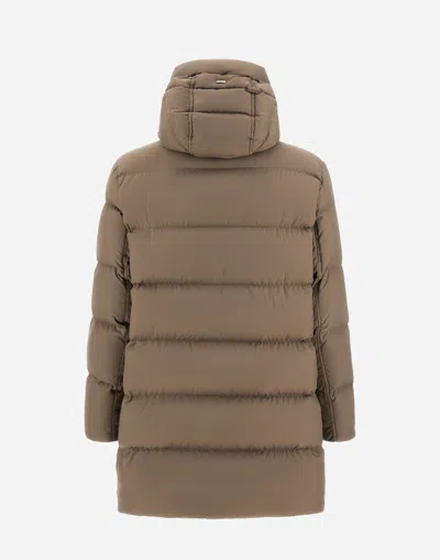 Herno Long Jacket In Arendelle And Monogram In Brown