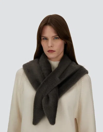 Herno Scarf In Lady Alternative Fur In Gray