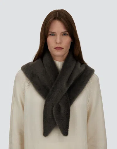 Herno Scarf In Lady Alternative Fur In Gray
