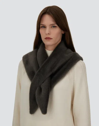 Herno Scarf In Lady Alternative Fur In Gray