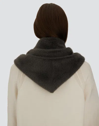 Herno Scarf In Lady Alternative Fur In Gray
