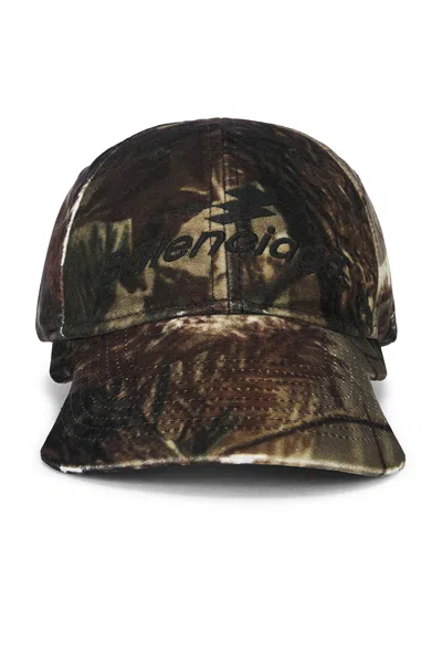 Balenciaga Camo Cap In Brown