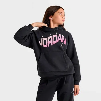 Jordan Girls' Big Kids Flight Club Bubble Pullover Hoodie In Black