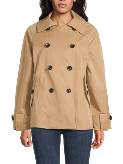 Bcbgeneration Women's Double-breasted Short Trench Jacket In Brown
