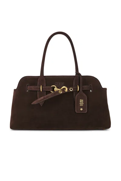 Miu Miu Aventure Camoscio Bag In Brown