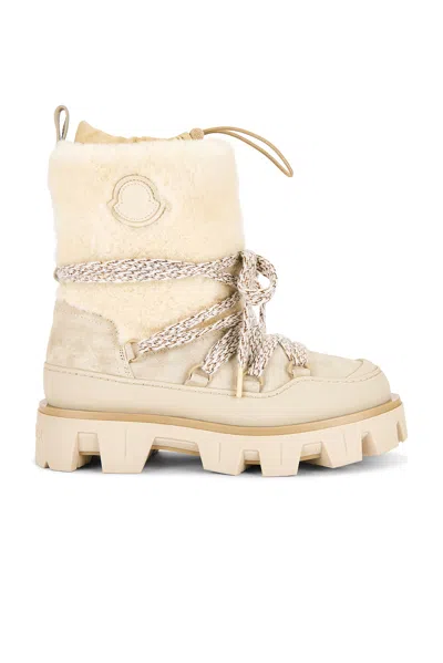 Moncler Peak Apres Suede And Shearling Ankle Boots In Neutral