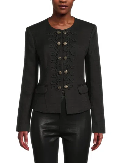 Karl Lagerfeld Women's Embellished Military Jacket In Black
