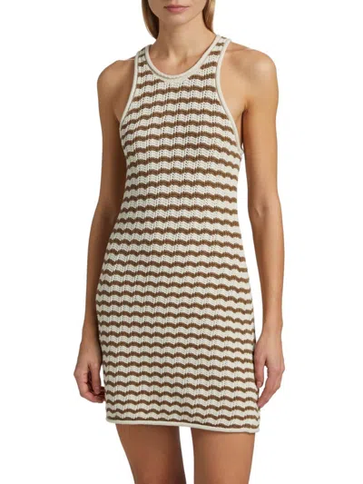 A.l.c Kendra Striped Knit Mini Dress In Multi In Brown