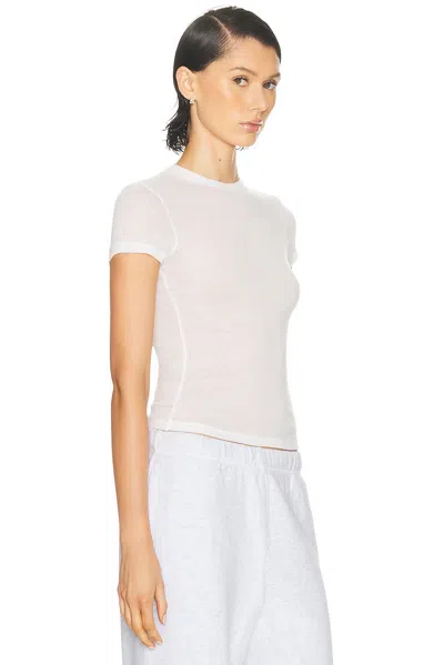 Skims Sheer Cotton Crewneck Standard T-shirt In White