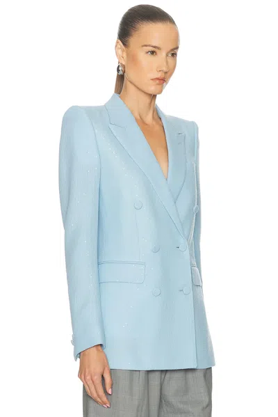 Tom Ford Sequined Double Breasted Jacket In Blue