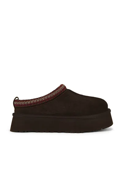 Ugg Tasman Brown Mules With Embossed Logo In Suede Woman In Brown