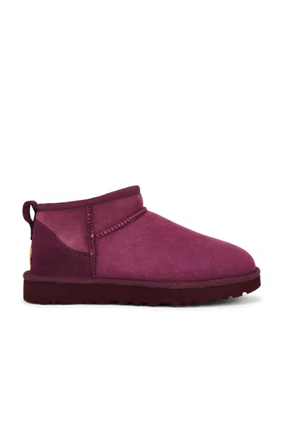 Ugg Ultra Mini Round Toe Flat Sole Boots In Purple
