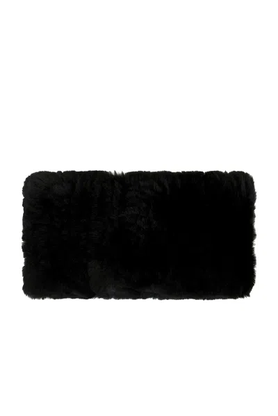 Yves Salomon Knitted Rex Rabbit Fur Headband In Black