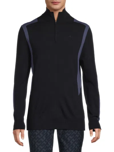 J. Lindeberg Men's Kendrick Knitted Zip Sweater In Blue