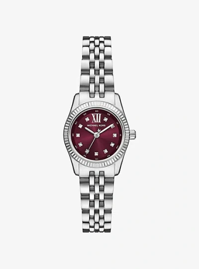 Michael Kors Mini Lexington Pavé Silver-tone Watch In Metallic