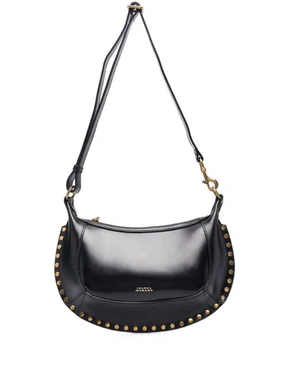 Isabel Marant Marant Oskan Moon Shoulder Bag With Studs In Black