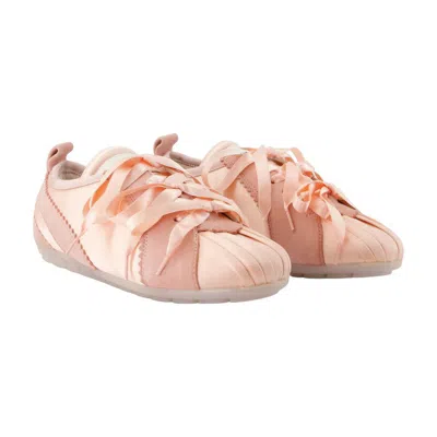 Simone Rocha Ballerina Grip Satin And Suede Sneakers In Pink