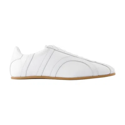 Totême Canvas Low-top Sneakers With Leather Profiles In White