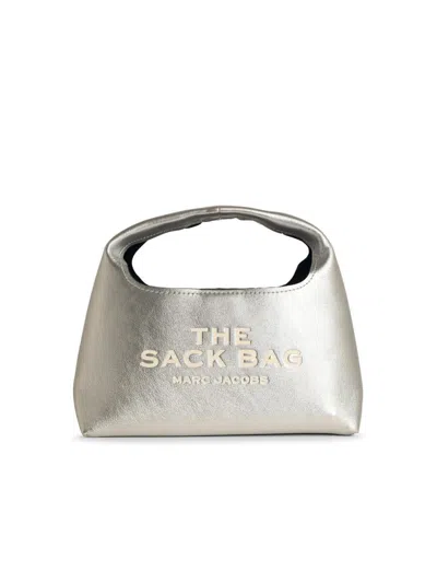 Marc Jacobs The Mini Leather Sack Bag In Silver