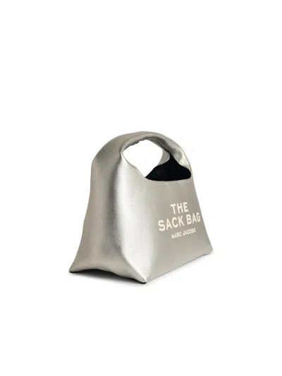 Marc Jacobs The Mini Leather Sack Bag In Silver