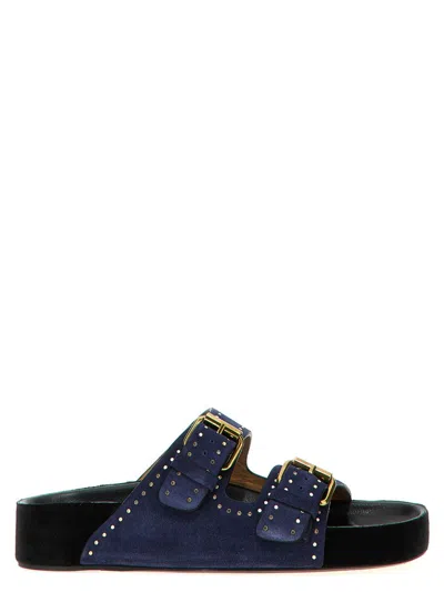 Isabel Marant Studded Design Suede Leather Sandals In Blue