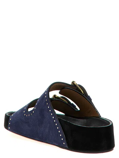 Isabel Marant Studded Design Suede Leather Sandals In Blue