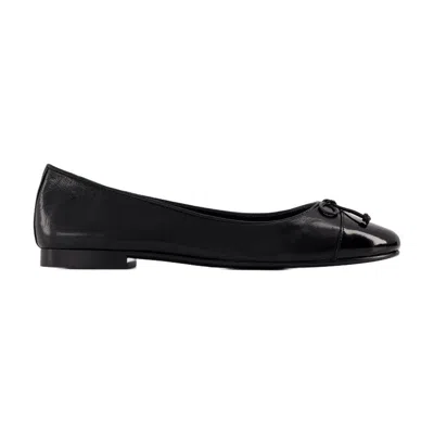 Tory Burch Cap Toe Ballerinas In Black