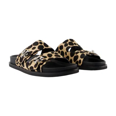 Tory Burch Black Open Toe Sandals In Multi