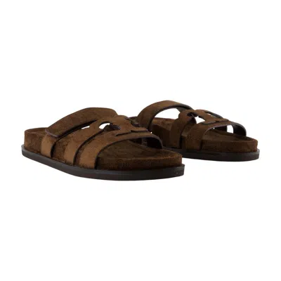 Tory Burch Ines Slider Sandals In Brown