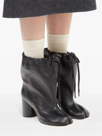 Maison Margiela Nappa Leather Tabi Ankle Boots In Black