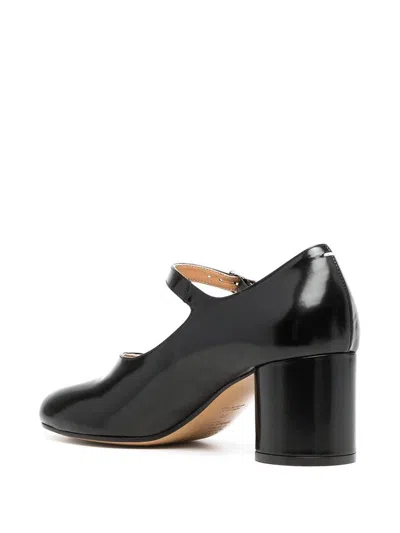 Maison Margiela Tabi Leather Heels In Shinyblack