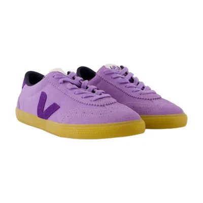 Veja Volley Sneakers In Viola Suede In Purple