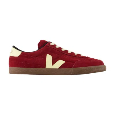 Veja Panenka Bordeaux Low Top Sneakers With Logo Patch On The Side And Contrasting Heel With Logo Letteri In Multi