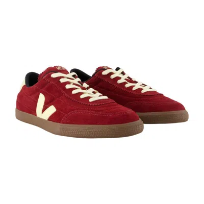 Veja Panenka Bordeaux Low Top Sneakers With Logo Patch On The Side And Contrasting Heel With Logo Letteri In Multi