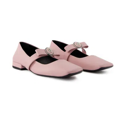 Versace Ballerina Shoes Leather Dusty Rose In Pink