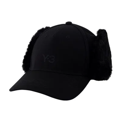 Y-3 Polyester Hats In Black