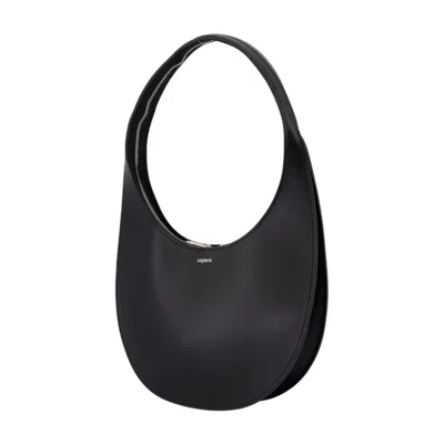 Coperni Medium Soft Swipe Leather Shoulder Bag In Black