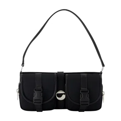 Coperni Minimalist Cargo Purse With Smooth Texture In Black