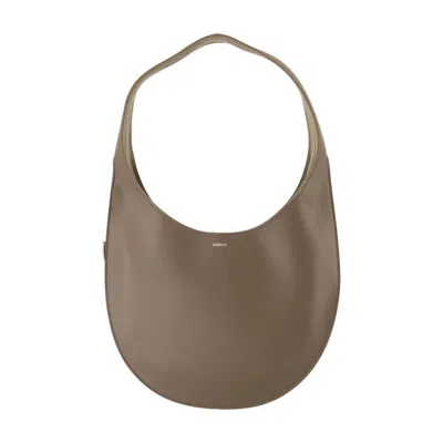 Coperni Medium Soft Swipe Shoulder Bag With Rounded Silhouette In Brown