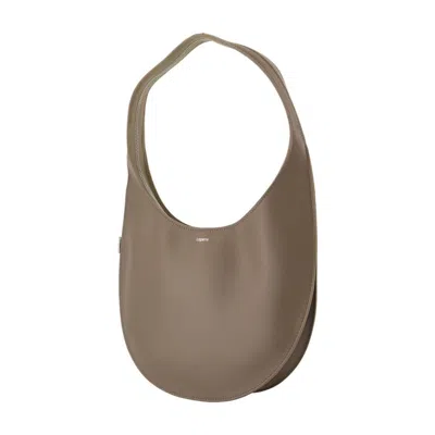Coperni Medium Soft Swipe Shoulder Bag With Rounded Silhouette In Brown