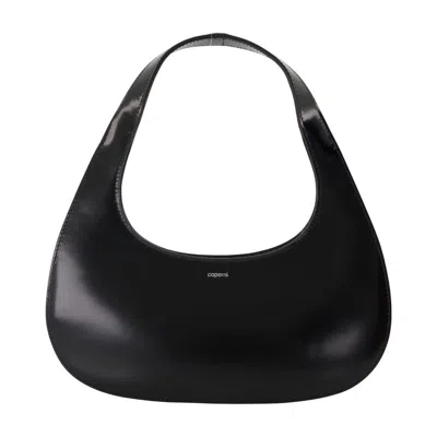 Coperni Curved Glossy Top Handle Bag In Black