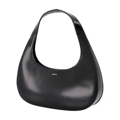 Coperni Curved Glossy Top Handle Bag In Black
