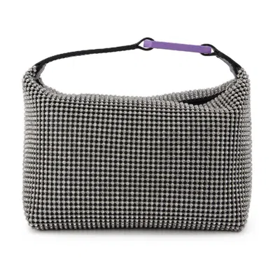 Eéra Eéra Moonbag Embellished Mesh Shoulder Bag In Silver