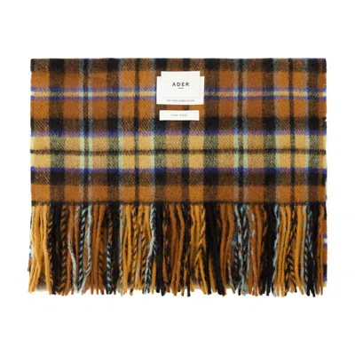 Ader Error Tartan Scarf In Brown