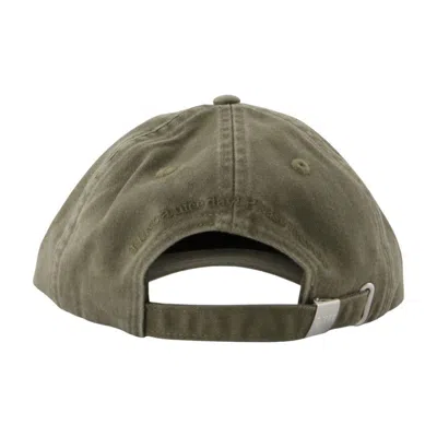 Ganni Green Baseball Cap With Logo Lettering Embroidery On The Front And Logo Patch On The Rear In Cotton  In Green