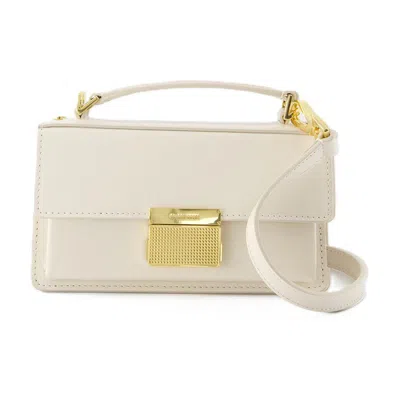 Golden Goose Deluxe Brand Structured Handbag With Gold-tone Clasp And Detachable Strap In White